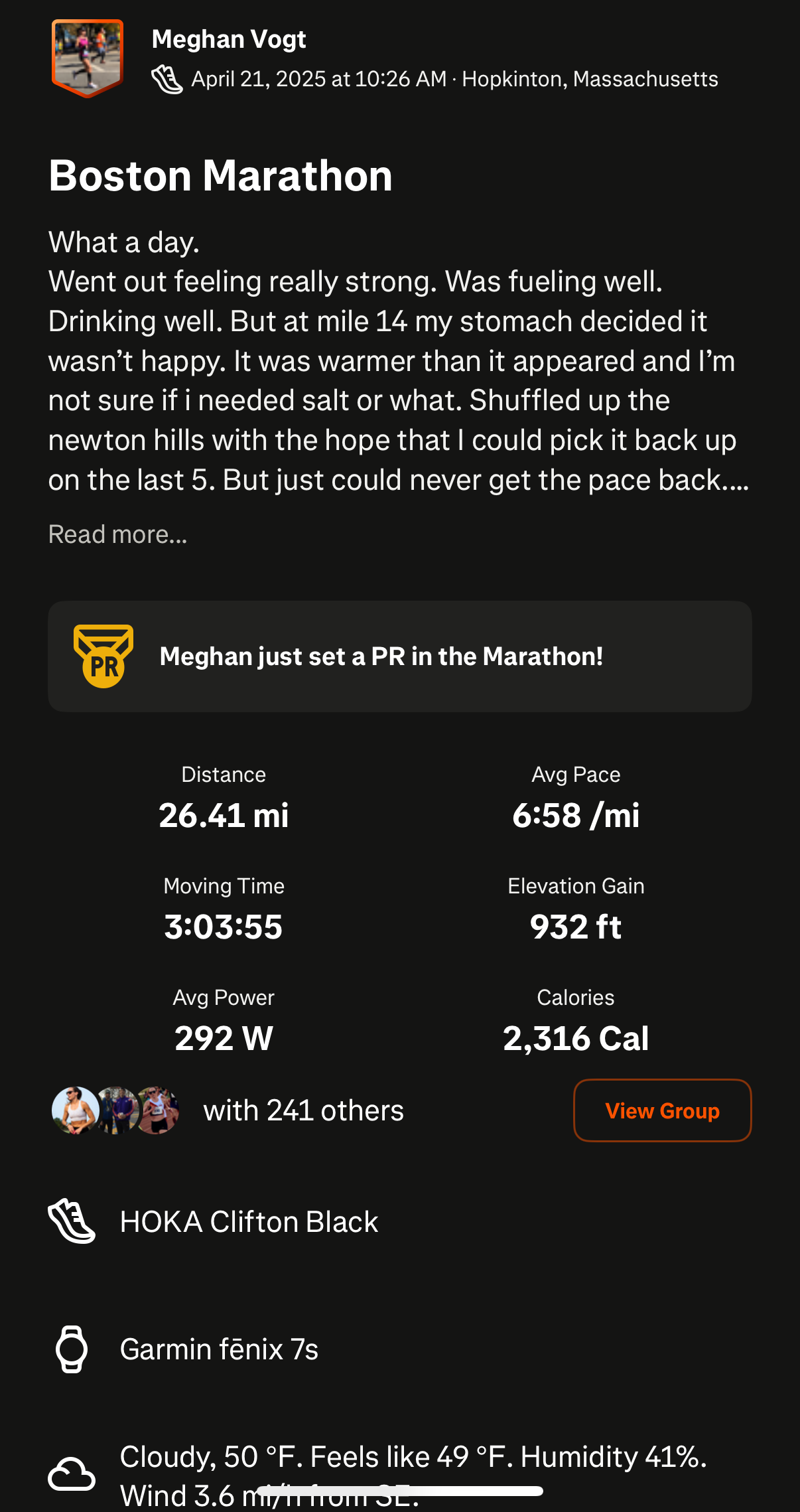 Ritual race result 6