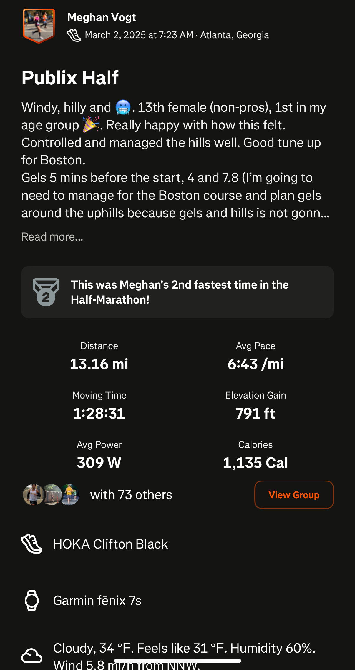 Ritual race result 10