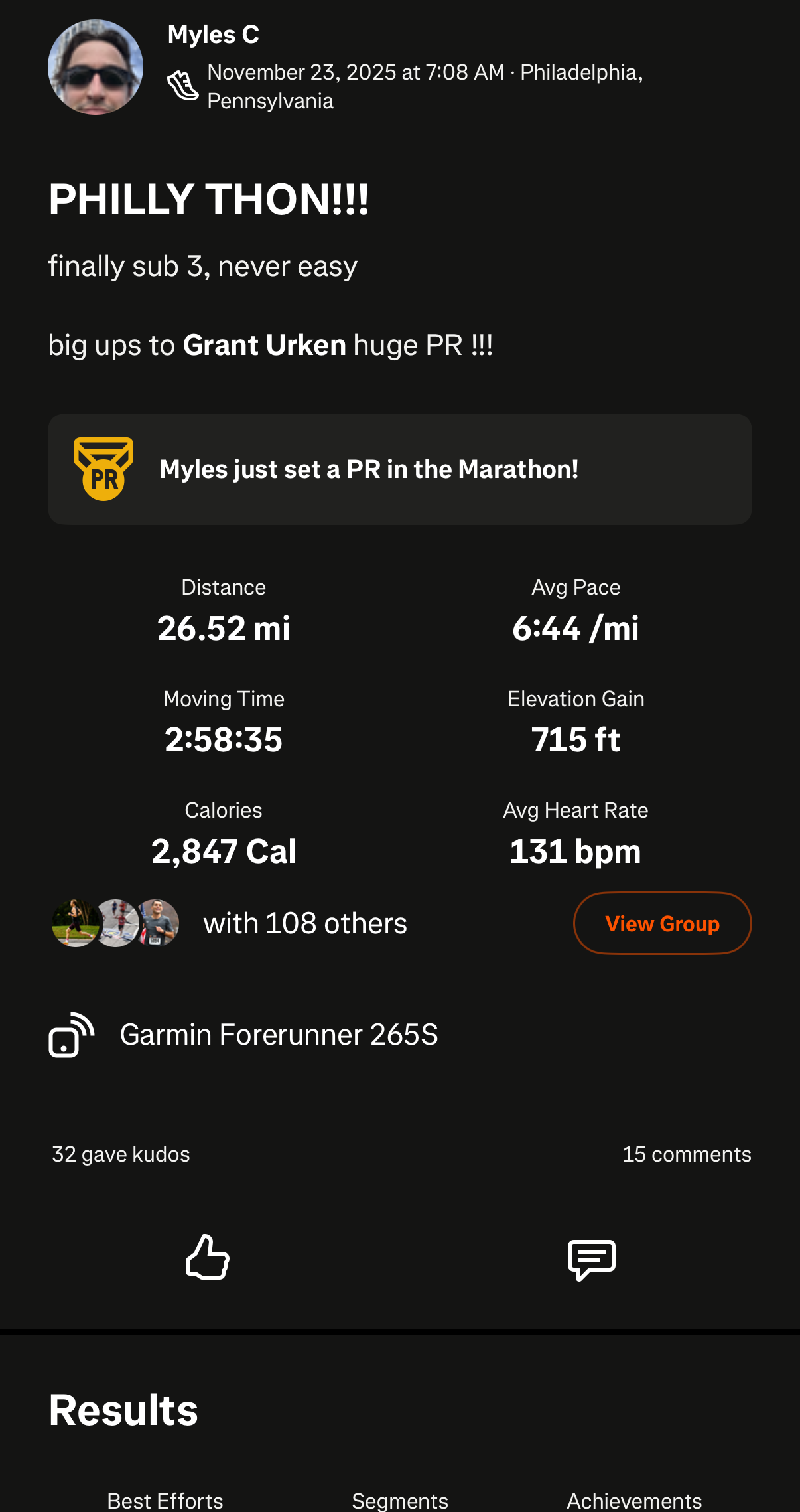 Ritual race result 2