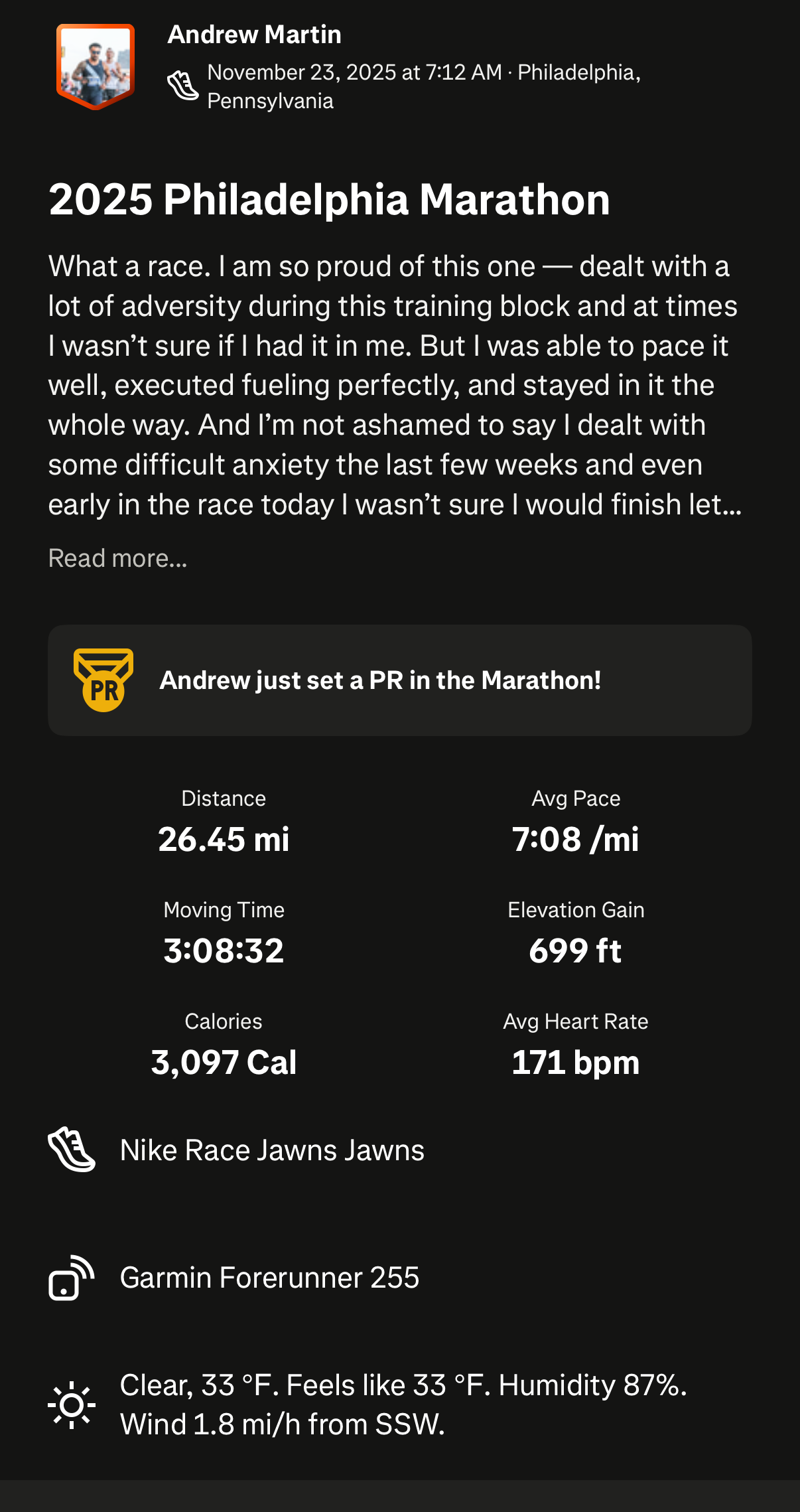 Ritual race result 3