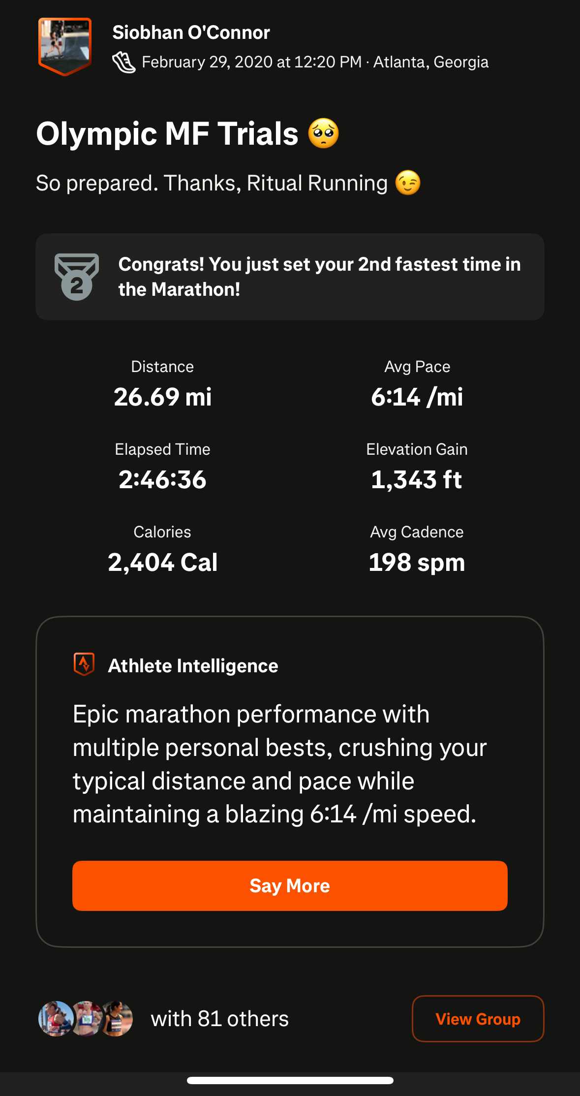 Ritual race result 18