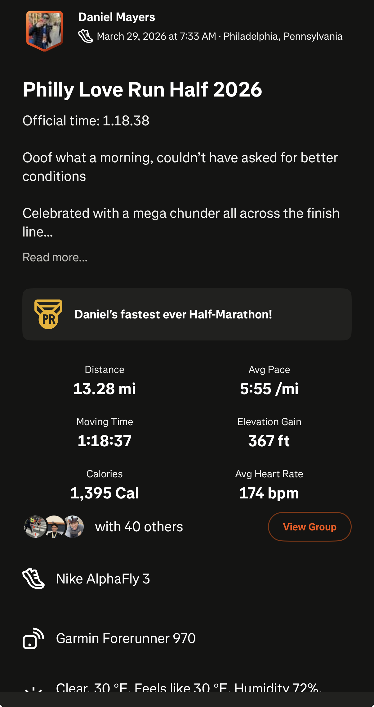 Ritual race result 20
